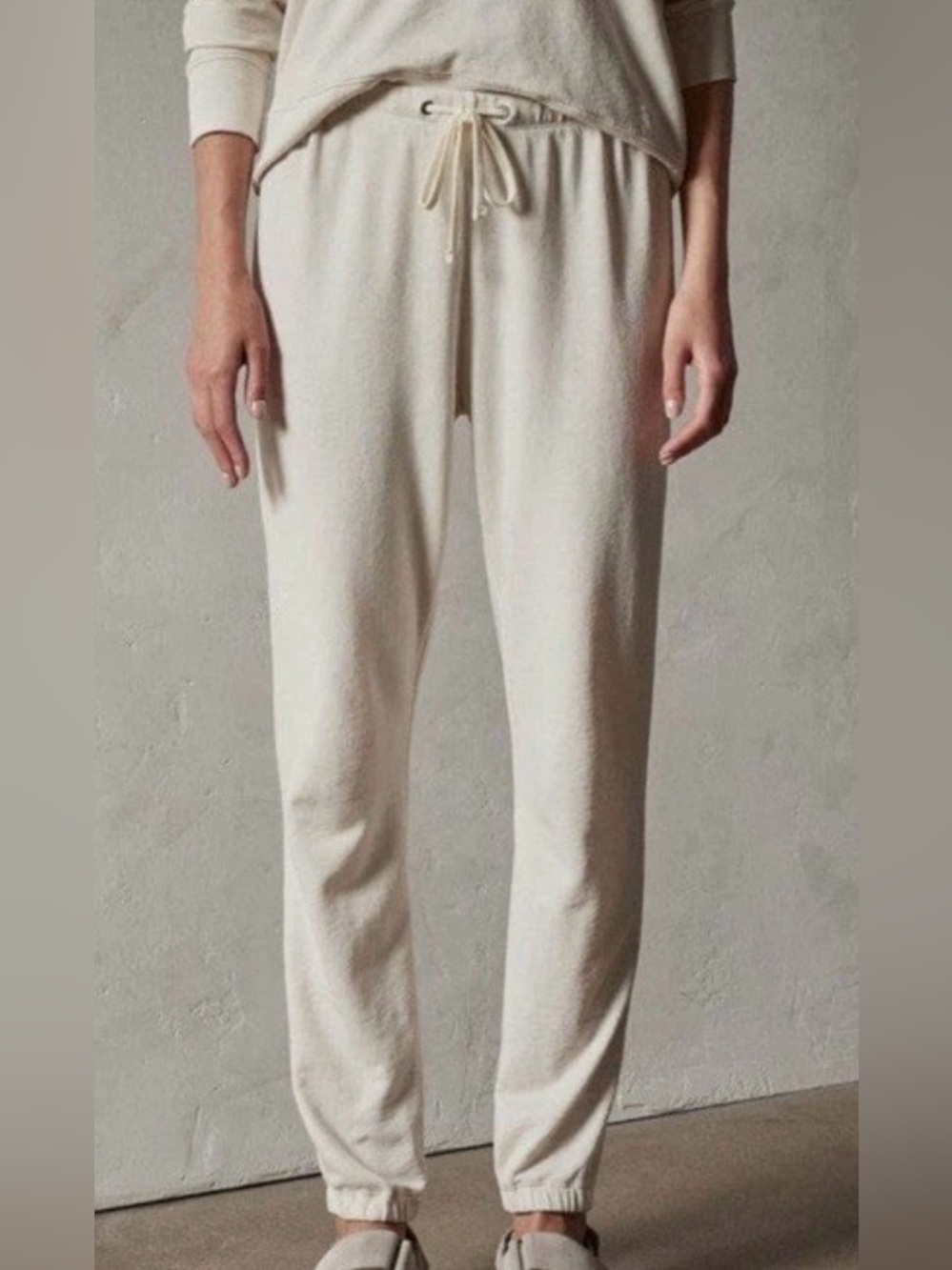 Standard James Perse Sz 2 French Terry Sweat Pants Womens  Beige Drawstring‎